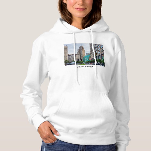 Downtown Detroit Hoodie T Shirt (Framsida)