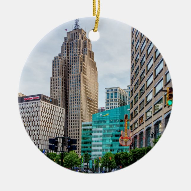 Downtown Detroit Julgransprydnad Keramik (Framsidan)