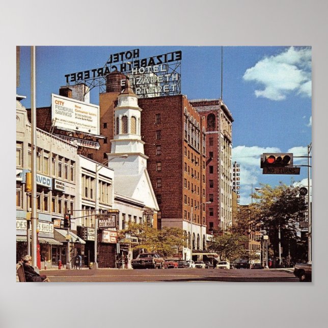 Downtown, Elizabeth, New jersey Vintage Poster (Framsidan)