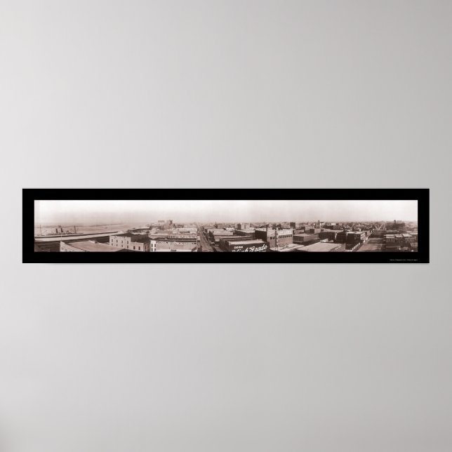 Downtown Galveston, TX Photo 1910 Poster (Framsidan)