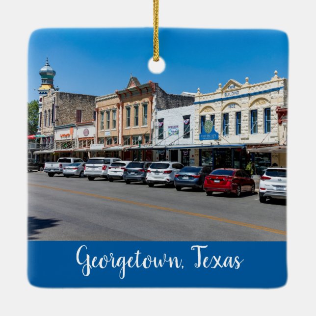 Downtown Georgetown, Texas Julgransprydnad Keramik (Baksida)