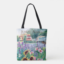 Downtown Juneau Red Hund Saloon Tote Bag
