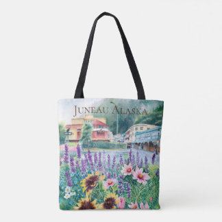 Downtown Juneau Red Hund Saloon Tote Bag Tygkasse