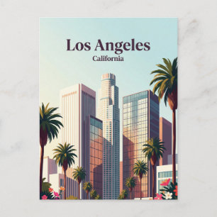 Downtown Los Angeles Siluett Kalifornien Vykort