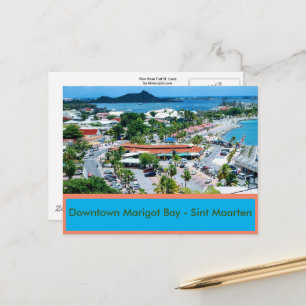 Downtown Marigot Bay Sint Maarten Foto vykort