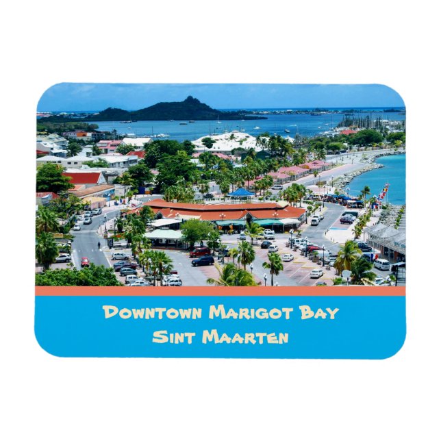 Downtown Marigot Bay Sint Maarten Magnet (Horisontell)