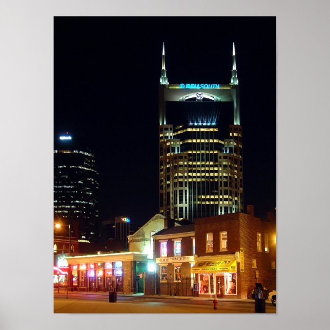 Downtown Nashville Night Poster (Framsidan)