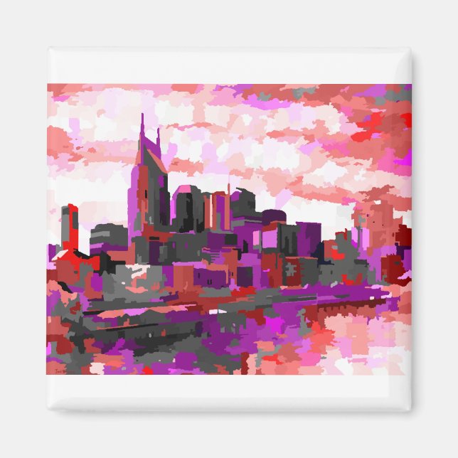 Downtown Nashville Tennessee Skyline Magnet (Framsidan)