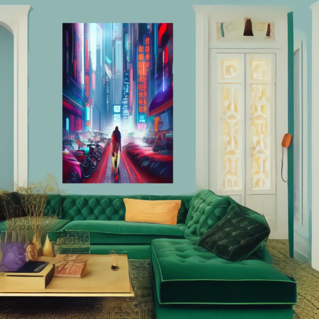 Downtown Nova Civitas | AI Art Poster (Skapare uppladdad)