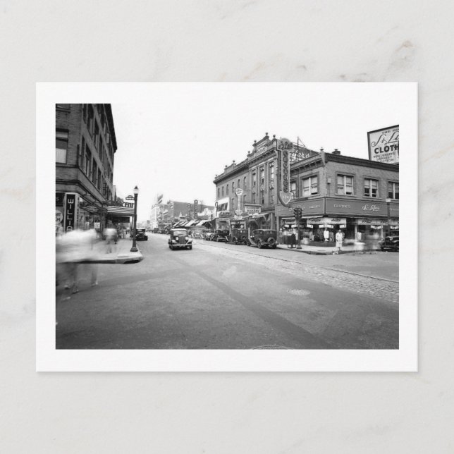 Downtown, Perth Amboy, New Jersey Vintage Vykort (Framsida)