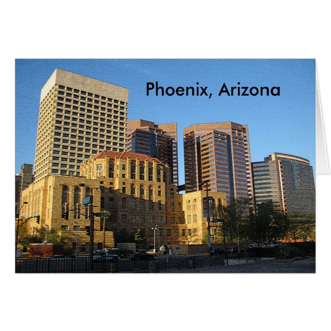 Downtown Phoenix Arizona Reseskyltar Presentkort Hälsningskort (Framsidan Horizontal)