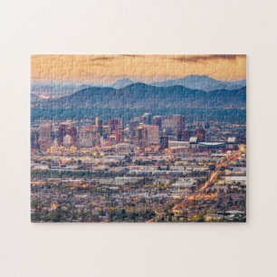 Downtown Phoenix Skyline Aesthetic Sunset Bilder Pussel