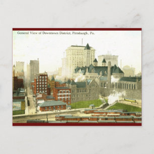 Downtown, Pittsburgh 1915 Vintage Vykort