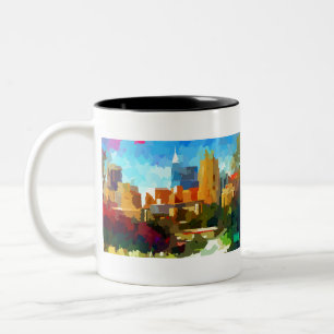 Downtown Raleigh North Carolina Skyline Två-Tonad Mugg