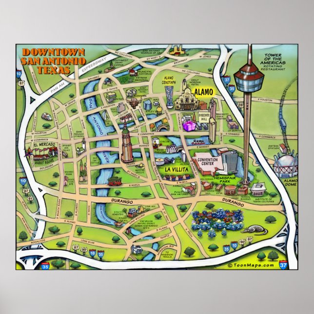 Downtown San Antonio Poster (Framsidan)