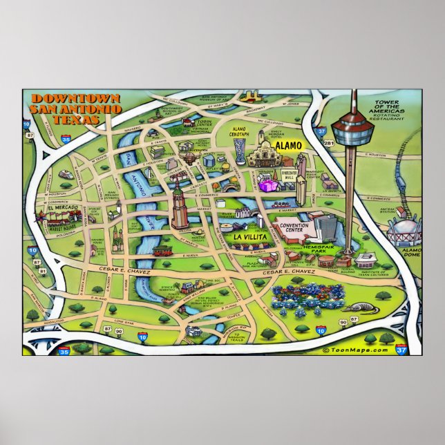 Downtown San Antonio Poster (Framsidan)