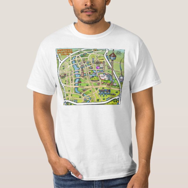 Downtown San Antonio Texas Tee Shirt (Framsida)
