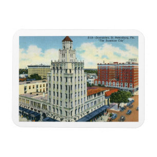 Downtown, St Petersburg, FL Vintage Postcard Magnet