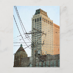 Downtown Tulsa med fåglar Vykort