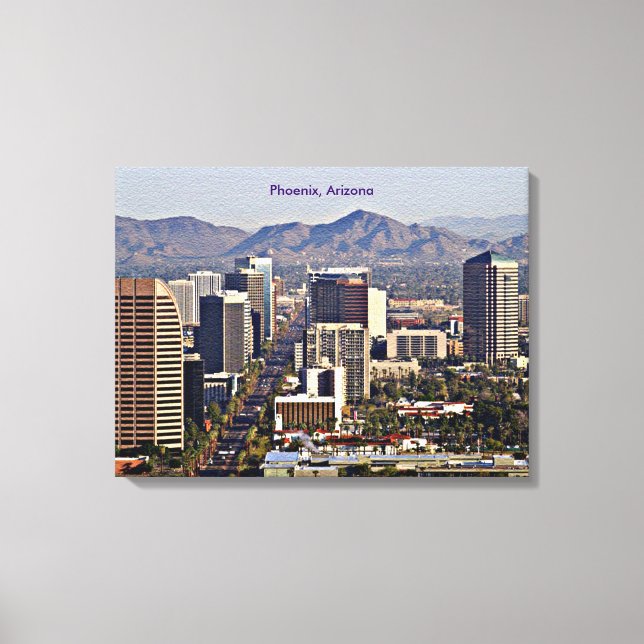 Downtown View of Phoenix, Arizona Canvastryck (Framsida)