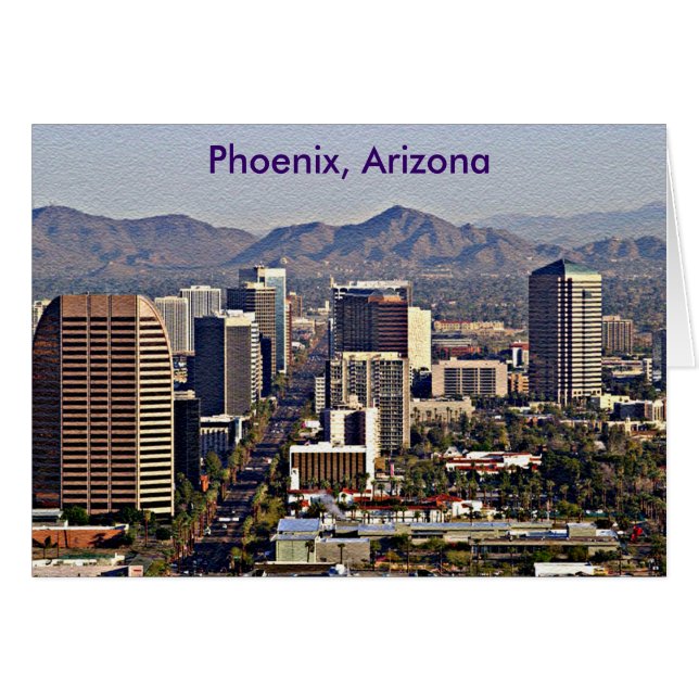 Downtown View of Phoenix, Arizona Hälsningskort (Framsidan Horizontal)