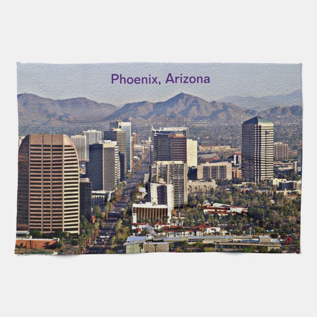 Downtown View of Phoenix, Arizona Kökshandduk (Horisontell)