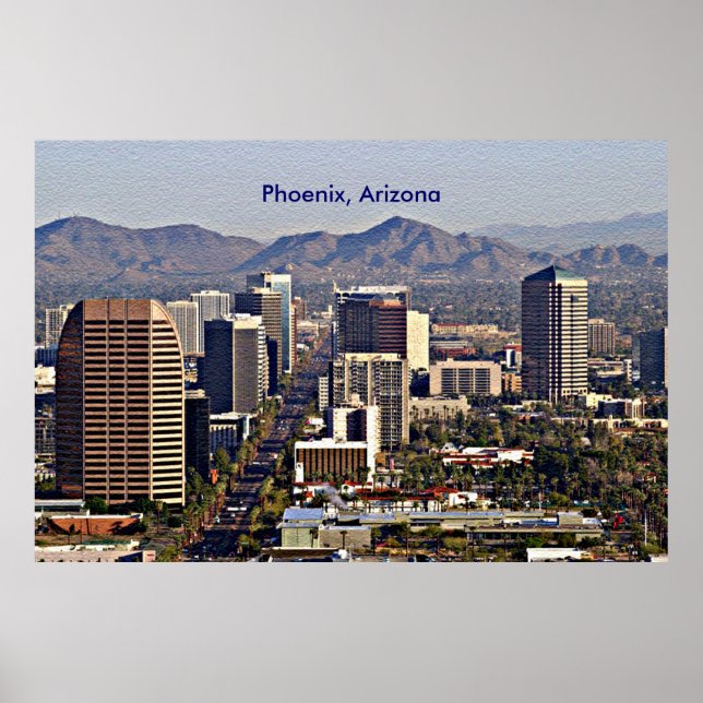 Downtown View of Phoenix, Arizona Poster (Framsidan)