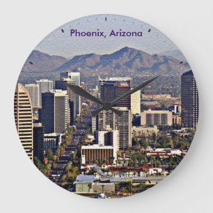 Downtown View of Phoenix, Arizona Stor Klocka