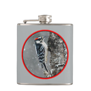 Downy Woodpecker i Snö - Originalfotografi Fickplunta