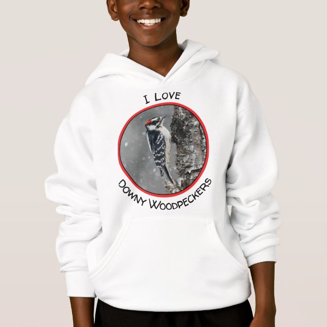 Downy Woodpecker i Snö - Originalfotografi T Shirt (Framsida)