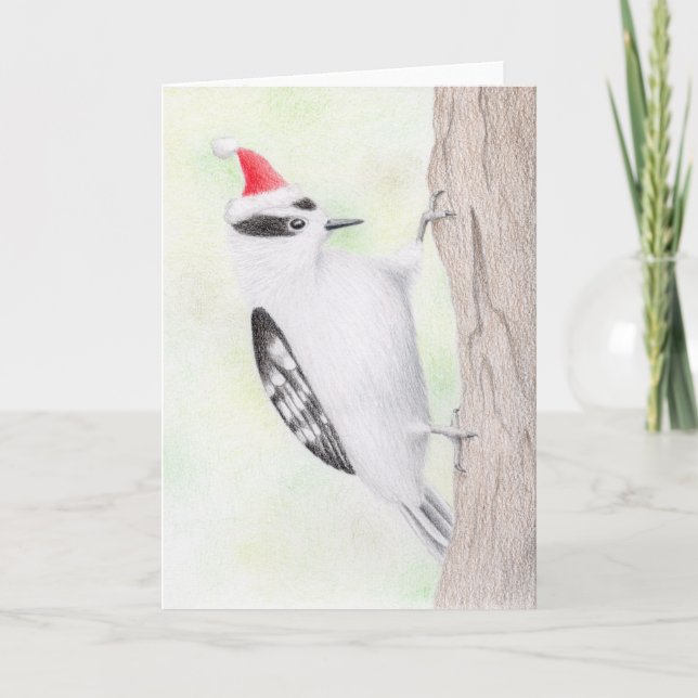 Downy Woodpecker-julkort Kort (Framsida)