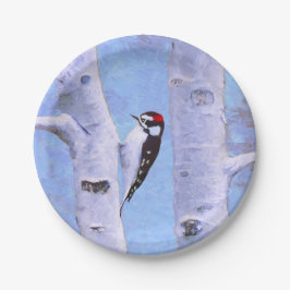 Downy Woodpecker Painting - Original Bird Art