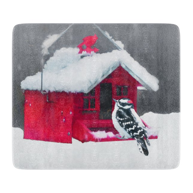 Downy Woodpecker Painting - Original Bird Art (Framsidan)