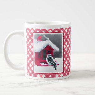 Downy Woodpecker Painting - Original Bird Art Jumbo Mugg
