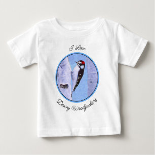 Downy Woodpecker Painting - Original Bird Art T Shirt