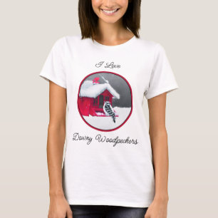 Downy Woodpecker Painting - Original Bird Art T Shirt