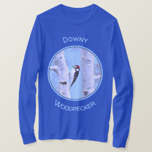Downy Woodpecker Painting - Original Bird Art T Shirt