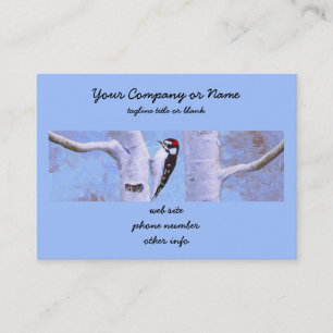 Downy Woodpecker Painting - Original Bird Art Visitkort