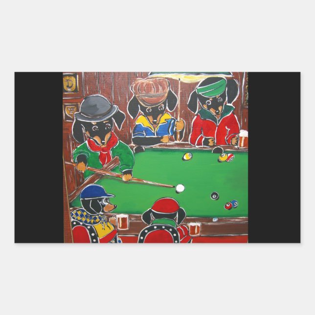 DOXIE BILLIARD REKTANGULÄRT KLISTERMÄRKE (Framsida)