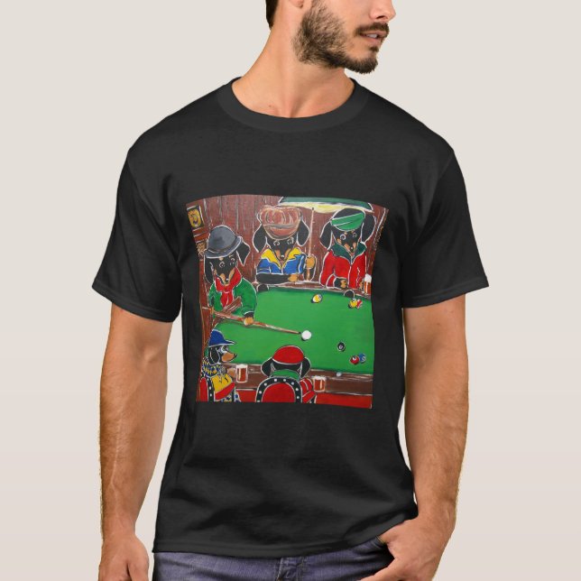 Doxie Billiards T Shirt (Framsida)