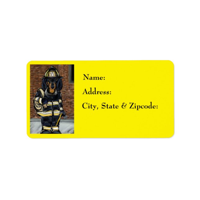 Doxie brandman adressetikett (Framsidan)