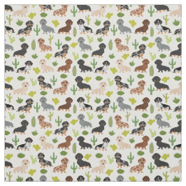 Doxie Cactus Fabric - söta dachshunds-gåva Tyg