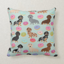 Doxie Dachshund Donuts dekorativ kudde