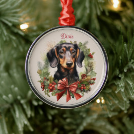 Doxie Dachshund jul Pet Memorial Hund aveln Julgransprydnad Metall