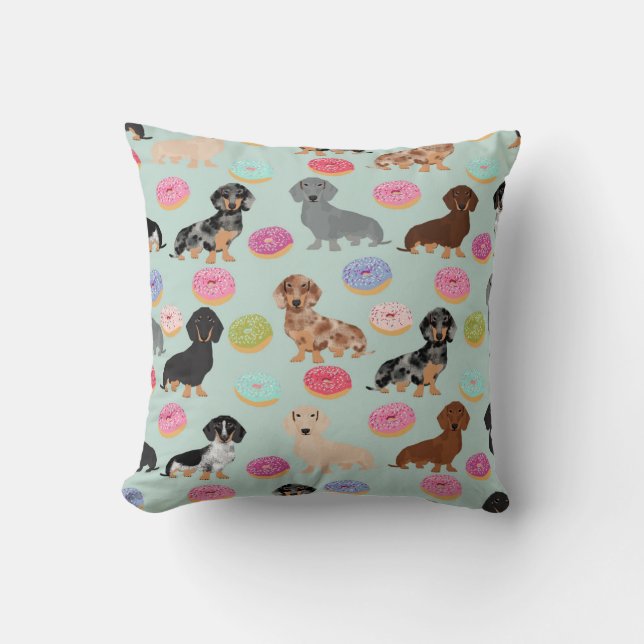 Doxie Dachshund Munkar kastkudde Kudde (Framsida)