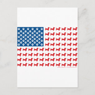 Doxie - Dachshund Patriotic American Flagga Vykort