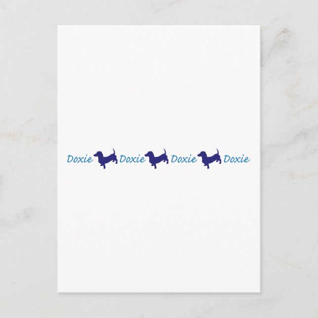 Doxie-Doxie-Doxie-Dachshund Vykort (Framsida)