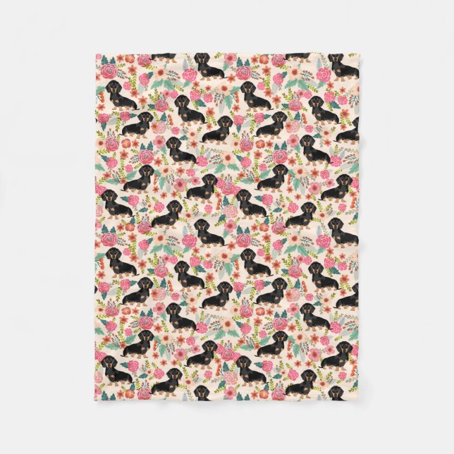 Doxie filt - svart- och solbrännataxar - kräm (Framsidan)