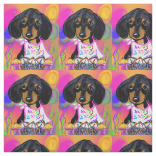 Doxie Födelsedag Tyg