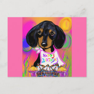 Doxie födelsedag vykort